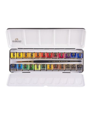 Aquarelle Extra Fine REMBRANDT 24 Couleurs + Pinceau