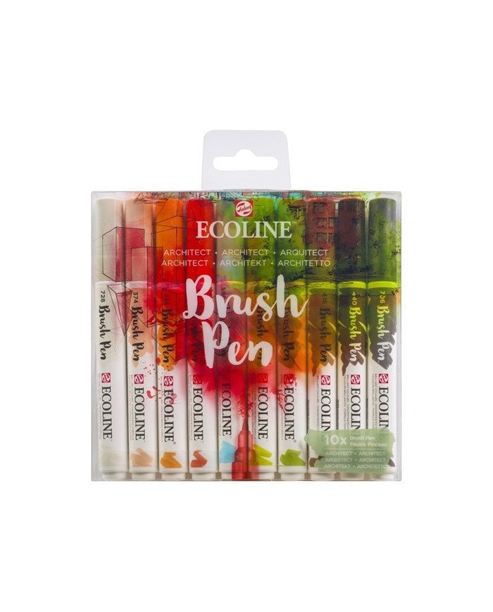 10 Feutres Brushpen Ecoline Architecture - Talens