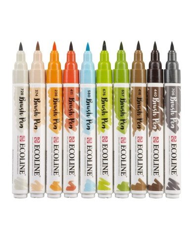 10 Feutres Brushpen Ecoline Architecture - Talens