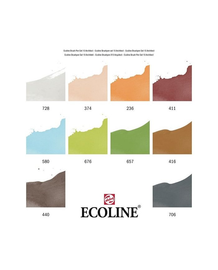 10 Feutres Brushpen Ecoline Architecture - Talens