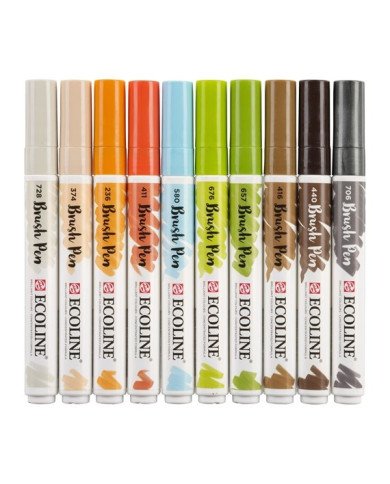 10 Feutres Brushpen Ecoline Architecture - Talens