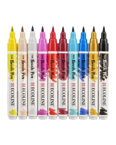 10 Feutres Brushpen Ecoline Mode - Talens