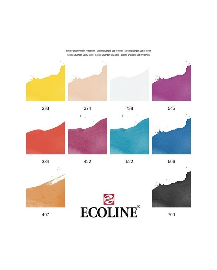 10 Feutres Brushpen Ecoline Mode - Talens