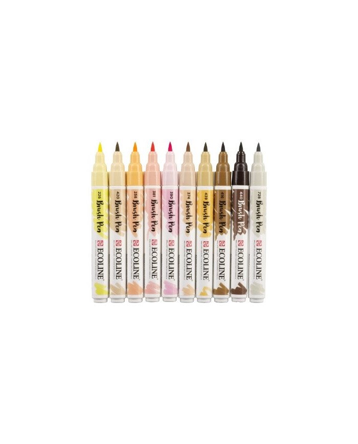 10 Feutres Brushpen Ecoline Peau - Talens