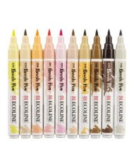 10 Feutres Brushpen Ecoline Peau - Talens