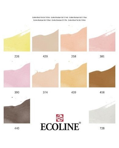 10 Feutres Brushpen Ecoline Peau - Talens