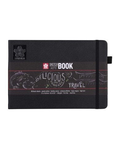 SAKURA Sketch Book 21x14.8CM (A5) - 140g/m² - 80 Feuilles Noires