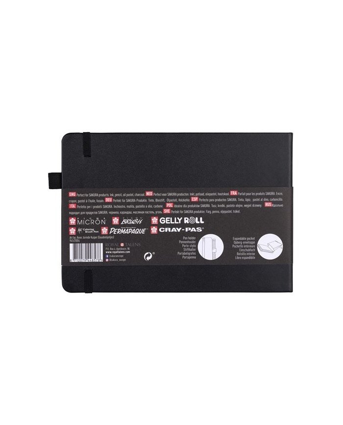 SAKURA Sketch Book 21x14.8CM (A5) - 140g/m² - 80 Feuilles Noires