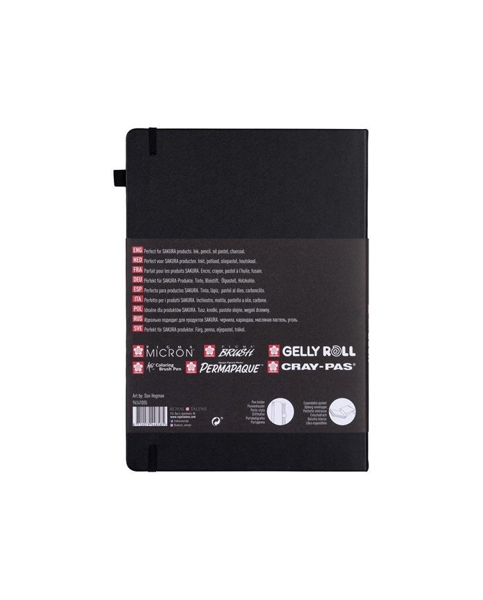 SAKURA Sketch Book A4 - 140g/m² - 80 Feuilles Noires