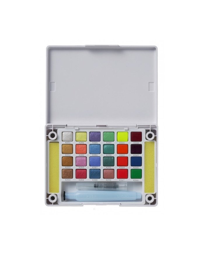 SAKURA KOI Kit De Peinture Aquarelle de Poche - 24 Couleurs Métallisées/Fluorescentes