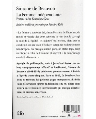La femme indépendante Simone de Beauvoir