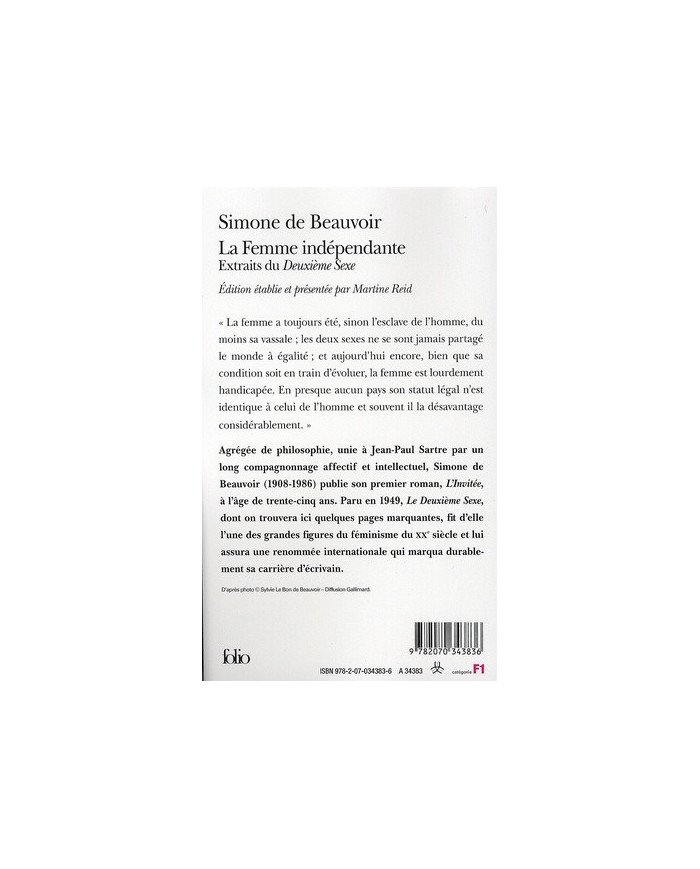 La femme indépendante Simone de Beauvoir