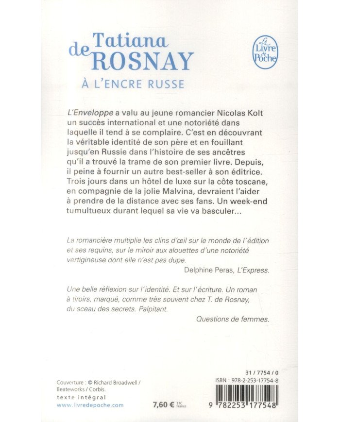 A l'encre russe Tatiana de Rosnay