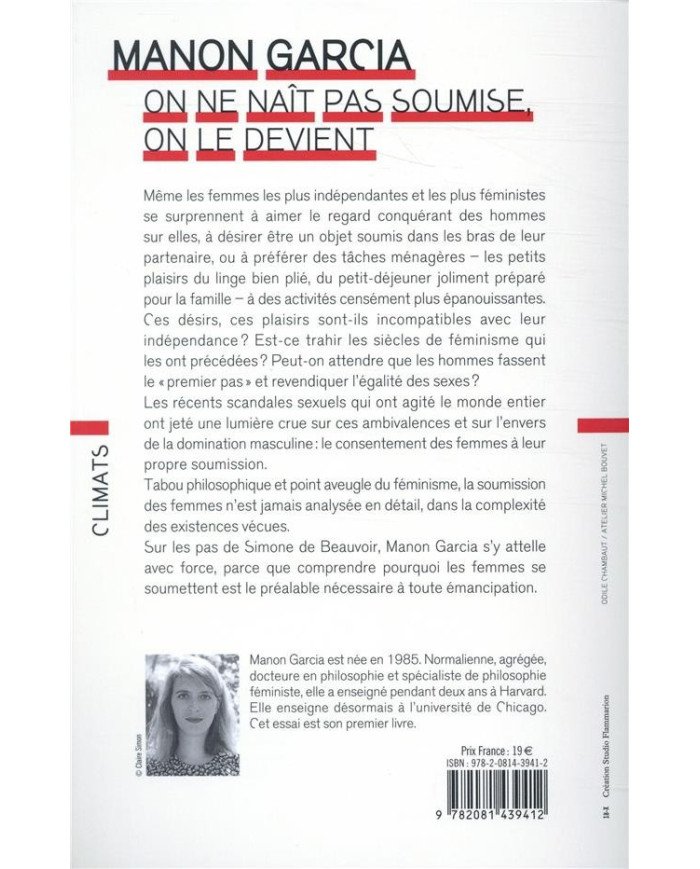 On ne naît pas soumise, on le devient Manon Garcia