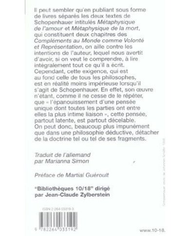 Métaphysique de l'amour métaphysique de la mort Métaphysique de l'amour métaphysique de la mort