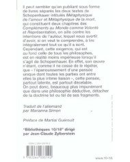 Métaphysique de l'amour métaphysique de la mort