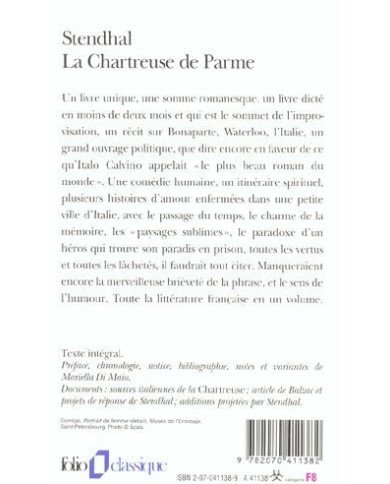 La chartreuse de Parme La chartreuse de Parme