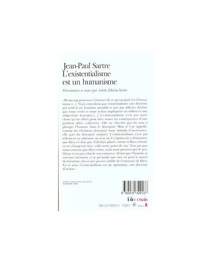 L'existentialisme est un humanisme L'existentialisme est un humanisme