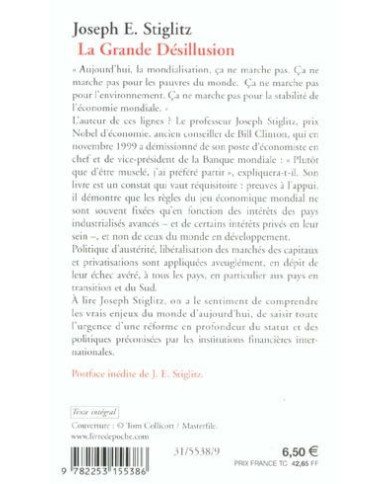 La grande désillusion - Prix Nobel d'Economie La grande désillusion - Prix Nobel d'Economie