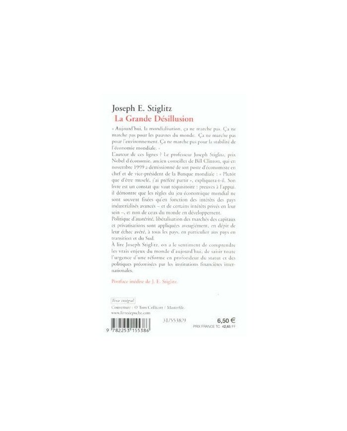 La grande désillusion - Prix Nobel d'Economie