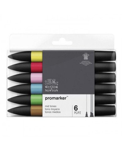 Set de 6 Feutres Promarker Tons Moyen Winsor&Newton