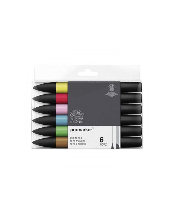 Set de 6 Feutres Promarker Tons Moyen Winsor&Newton