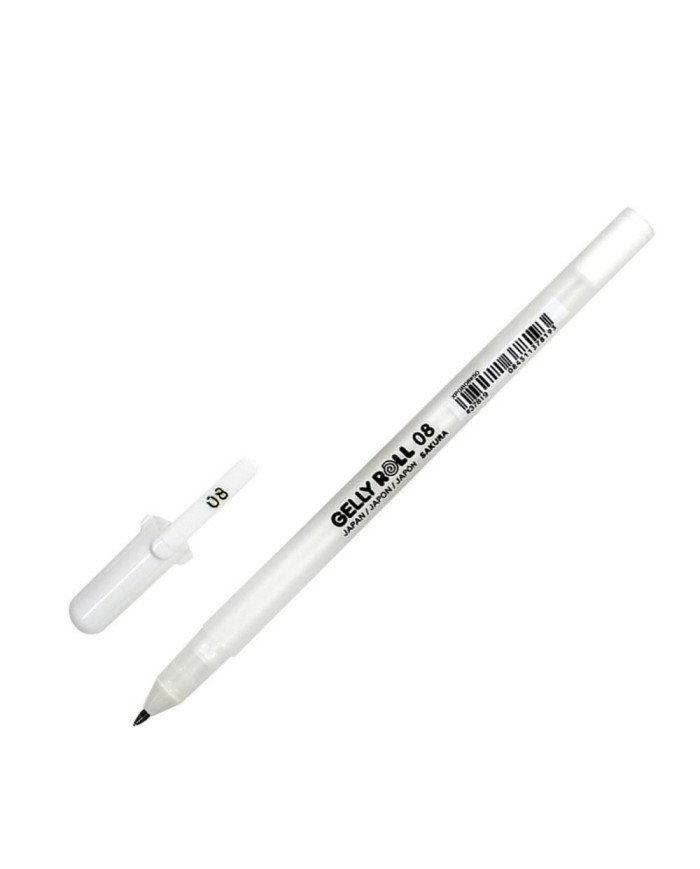 Stylo Gel Gelly Roll Moyen Blanc 0,8mm SAKURA