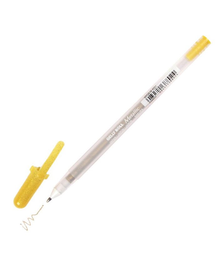 Stylo Gel Gelly Roll Metallique Doré Pointe Moyenne 4mm SAKURA
