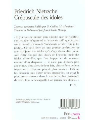 Crépuscule des idoles Crépuscule des idoles