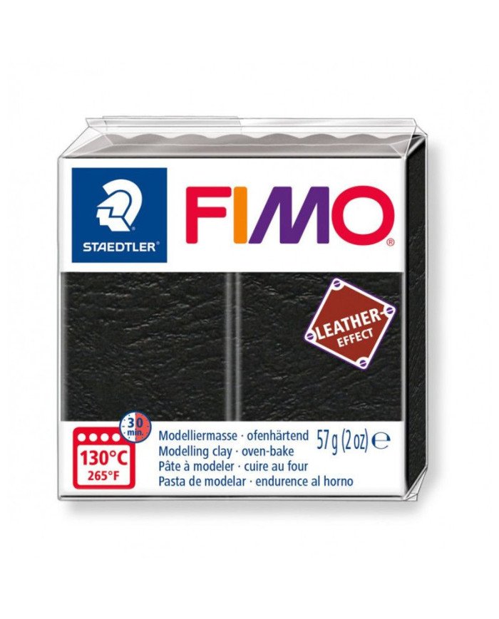 Pâte Fimo Leather Effect Noir 909 - 57G Staedtler