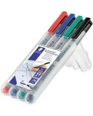 4 Marqueurs Non Permanents 1MM -M- Lumocolor Staedtler