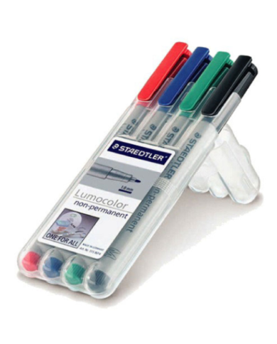 4 Marqueurs Non Permanents 0.6MM -F- Lumocolor Staedtler 4 Marqueurs Non Permanents 0.6MM -F- Lumocolor Staedtler
