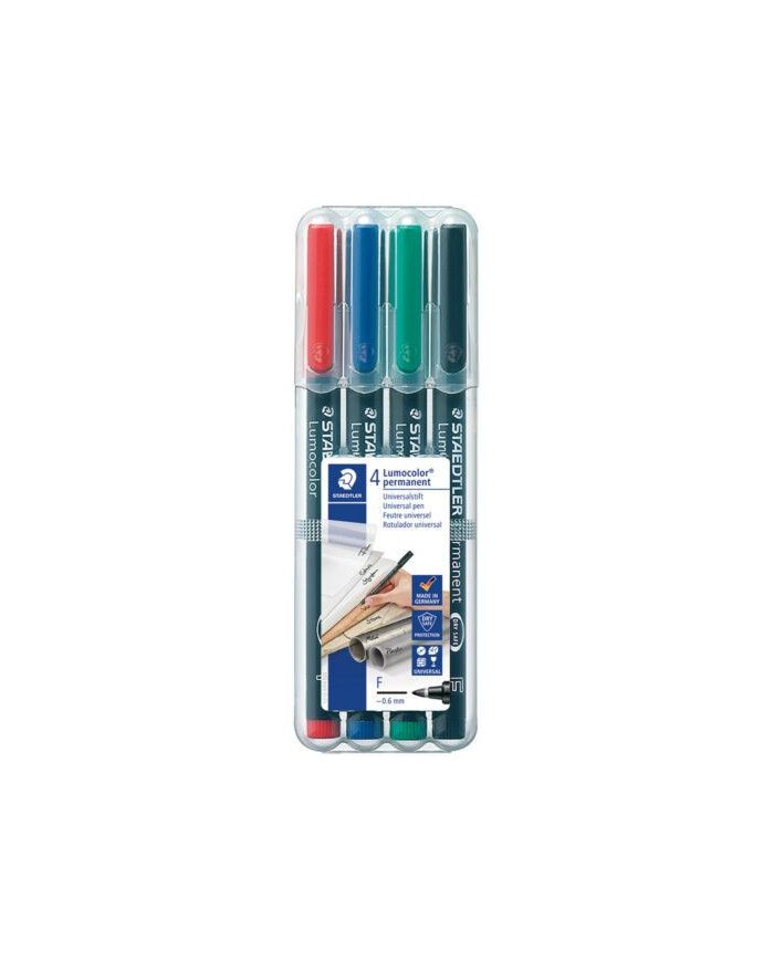 Pack de 4 Marqueurs Permanents 0.6MM-Lumocolor Staedtler