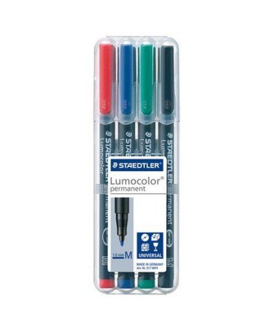 Pack de 4 Marqueurs Permanents 1MM-Lumocolor Staedtler Pack de 4 Marqueurs Permanents 1MM-Lumocolor Staedtler