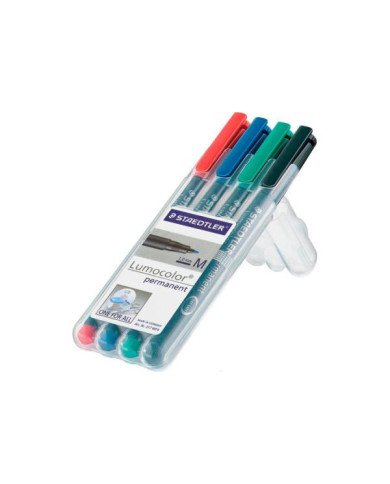 Pack de 4 Marqueurs Permanents 1MM-Lumocolor Staedtler Pack de 4 Marqueurs Permanents 1MM-Lumocolor Staedtler