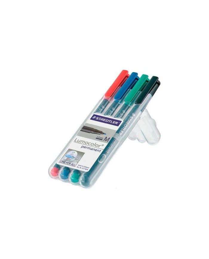 Pack de 4 Marqueurs Permanents 1MM-Lumocolor Staedtler