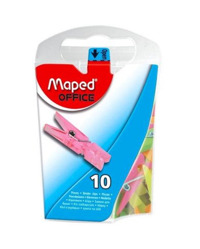 Boite Distributrice de 10 Pinces 33MM Coloris Assortis MAPED Boite Distributrice de 10 Pinces 33MM Coloris Assortis MAPED