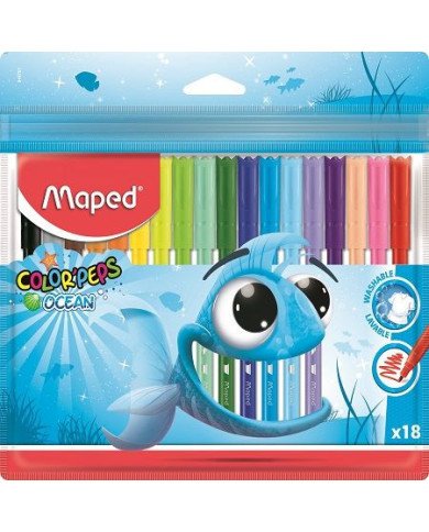 Pochette 18 Feutres Lavables Color'Peps Océan MAPED Pochette 18 Feutres Lavables Color'Peps Océan MAPED