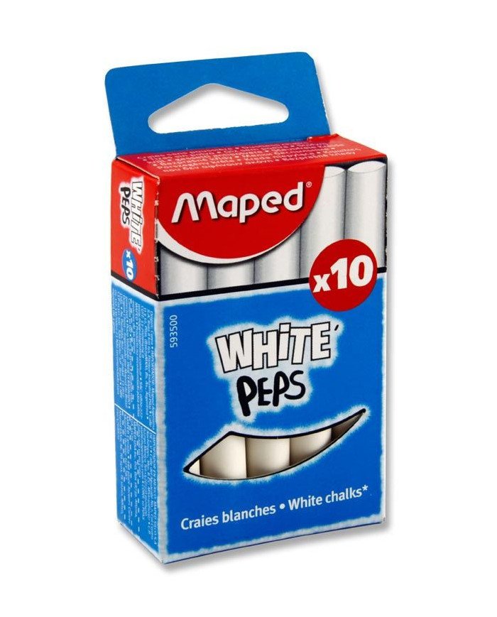 Boîte de 10 Craies Blanches MAPED