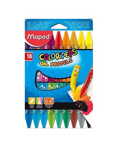 Boite de 18 Pastels A L'huile Color'Peps MAPED Boite de 18 Pastels A L'huile Color'Peps MAPED