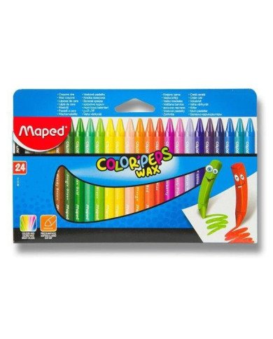 Boîte de 24 Crayons A Cire Color'Peps MAPED