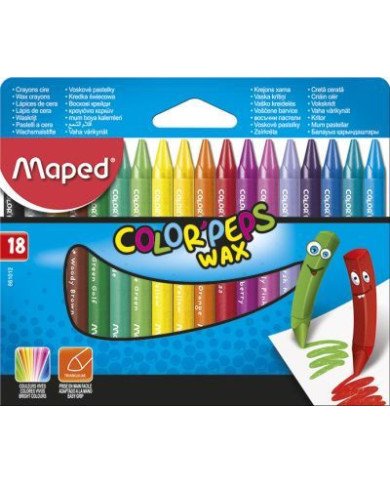 Boîte de 18 Crayons A Cire Color'Peps MAPED