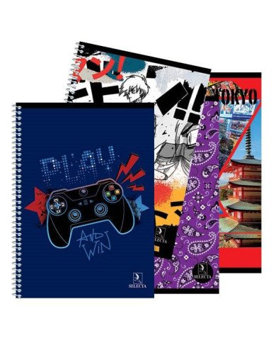 Cahier Spiral cartonné 17*22 - 300P Selecta