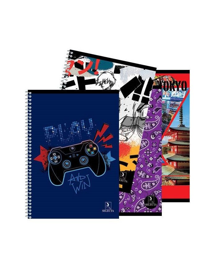 Cahier Spiral cartonné 17*22 - 300P Selecta