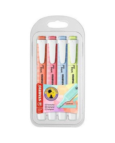 Pochette De 4 Surligneurs Stabilo Swing Cool Pastel