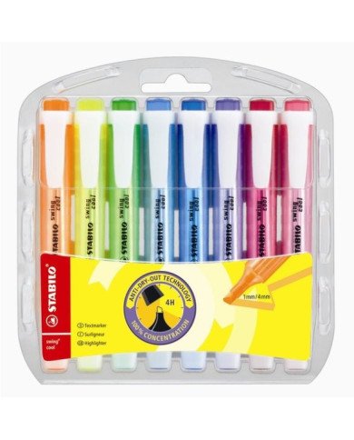 Pochette De 8 Surligneurs Stabilo Swing Cool