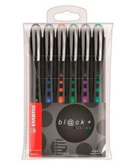 Stabilo Black Pochette De 6 Couleurs Assorties (Fins)
