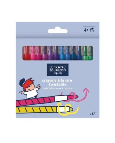 Boite de 12 Crayons A La Cire Twistable - Lefranc Bourgeois Boite de 12 Crayons A La Cire Twistable - Lefranc Bourgeois