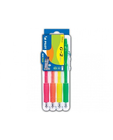 Etui de 4 Stylos Gel G2-07MM Néon PILOT Etui de 4 Stylos Gel G2-07MM Néon PILOT