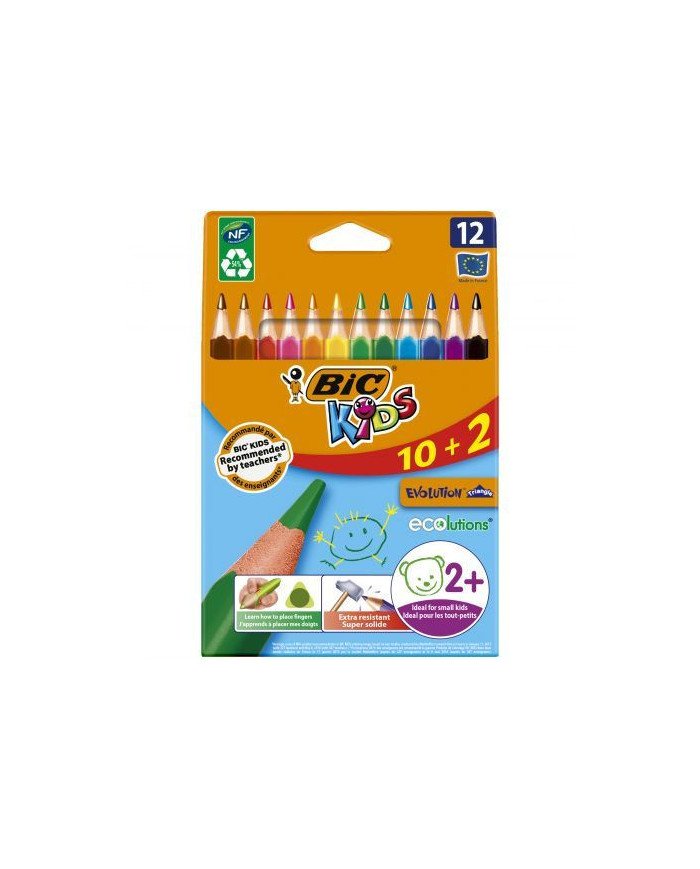 Bic Kids Evolution Triangle Crayons Triangulaires 12 Pièces